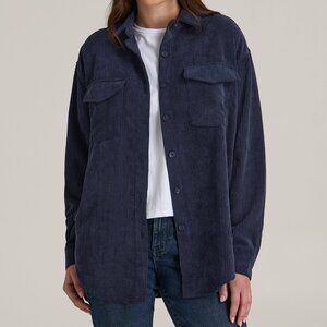 American Tall Corduroy Button Shirt for Tall Women in Navy Size XLXL / Tall / Na